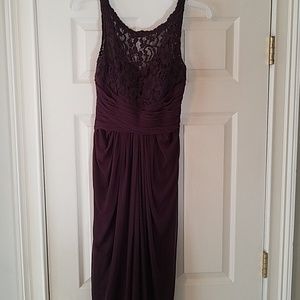 David's Bridal Dark Purple Bridesmaid Dress
